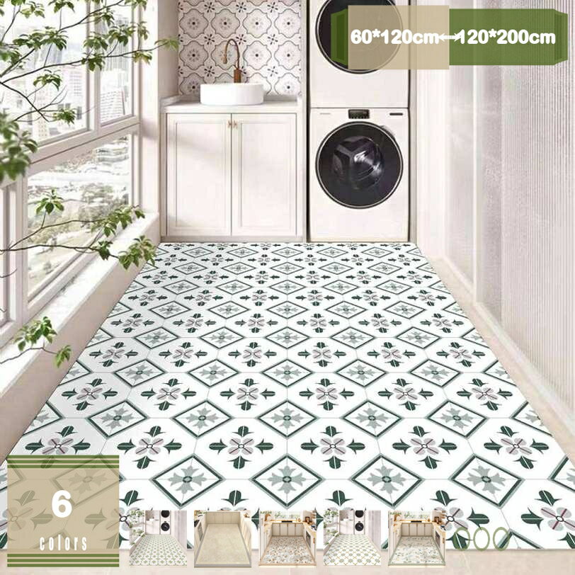 Kitchen Mats - 500円OFFクーポン キッチンマット 拭ける 大きいサイズ すべり止め付き 北欧 おしゃれ 台所マット 塩化ビニール製 はっ水 ずれない 防ダニ 抗菌防臭 洗濯不要 PVC製 床保護 クッション疲れにくい 低反発 やわらか はっ水キッチンマット mysco
