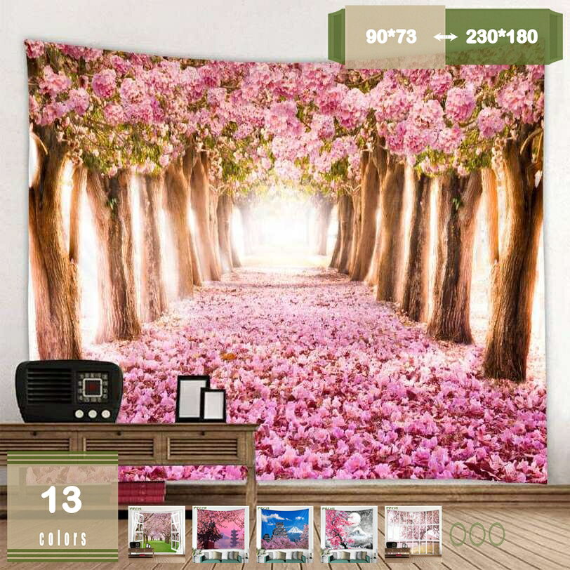 300円OFFクーポン 日本の桜 タペストリー 壁掛け おしゃれ 和風 自然風景 満開桜 多機能壁掛け 背景布 簡単撮影用 お店の装飾 インスタ映え 新居模様替え 個性ギフト 新居祝い ウォールブランケット 壁飾り 寝室 居間 プレゼント用 mysco