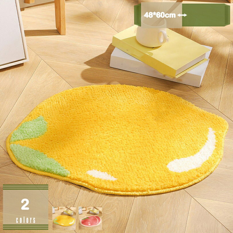 300円OFFクーポン バスマット お風呂ラグ グレー ホワイト 吸水 速乾 柔らかい 足ふきマット 滑り止め付 丸洗える お風呂 ドア ふわふわ リビング ホテル 一人暮らし 西海岸 姫系 北欧風 オフィス 室内用 四季通用 ウォッシャブル 果物 フルーツ デザイン mysco