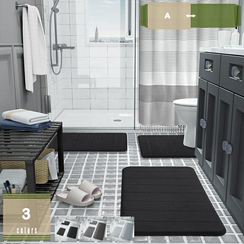 500円OFFクーポン バスマット 足拭きマット お風呂 ラグカーペット 吸水速乾 ふわふわ シンプル ストライプ マイクロファイバー トイレ 玄関 快適 ふわふわ おしゃれ カーペット 軽量 折り畳み可能 ベランダ リビング 出窓 滑り止め付き 掃除易い オールシーズン mysco