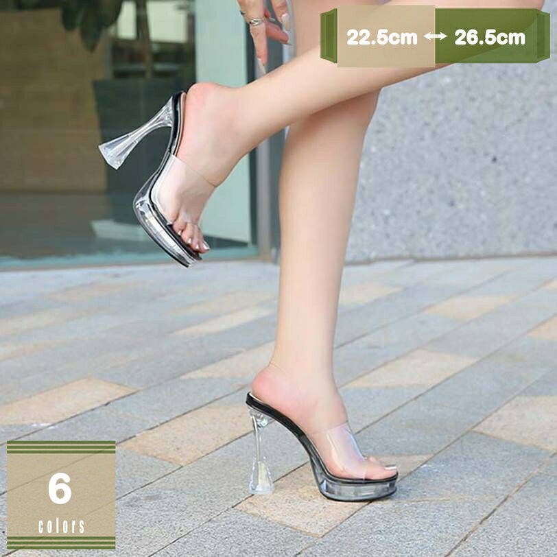 1000円OFFクーポン 厚底 ミュール サンダル レディース スクエアトゥ ハイヒール 太ヒール 12cm ヒール チャンキー ヒール 歩きやすい おしゃれ かわいい カジュアル 大人 可愛い クッション性 ファッション サンダル つっかけ 美脚 mysco
