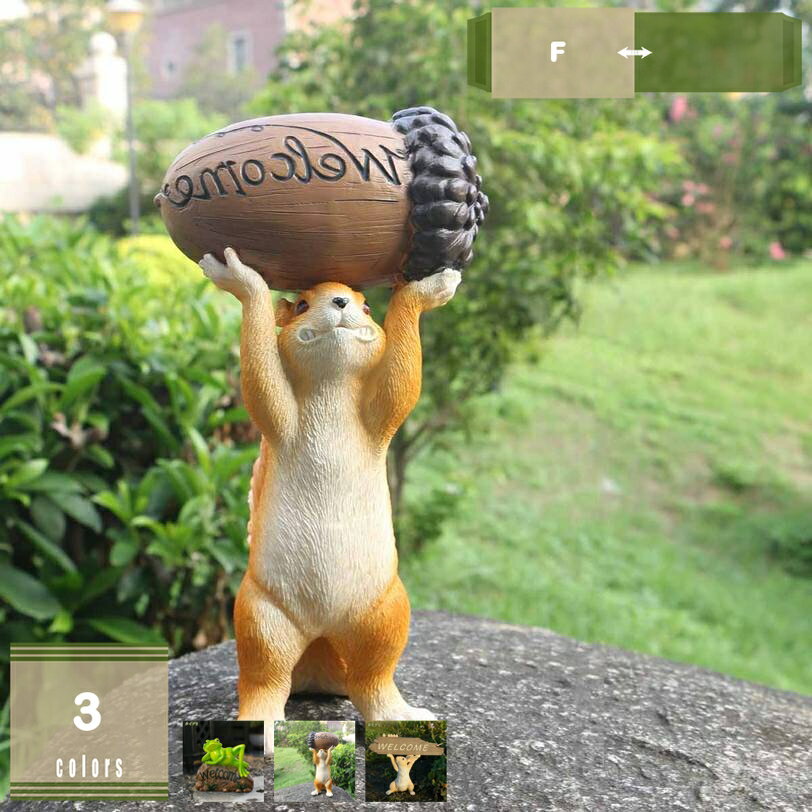 500円OFFクーポン ガーデンオーナメント 置物 動物 うえるかむボード かわいい プレゼント 庭 屋外 プレゼント インテリア アウトドア 部屋 庭 かわいい 樹脂 動物 デコレーション 樹脂 ガーデニング雑貨 ウエルカムスタンド ガーデンオブジェ mysco
