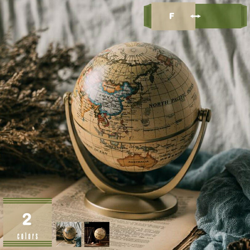 500円OFFクーポン インテリア地球儀 回転可能 軽量 置物 地球儀 ボール 回転式 アンティーク 雑貨 回転..