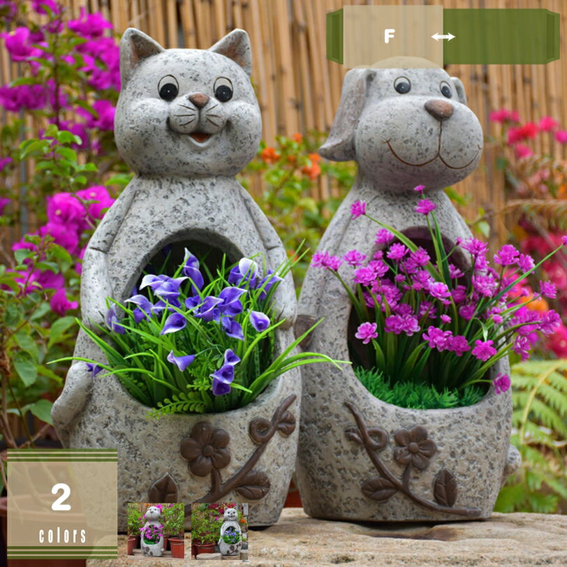 1000円OFFクーポン サボテンポット ガーデニング置物 猫 オブジェ ガーデンオブジェ デコレーション プレゼント 装飾プランター おしゃれ 庭の風景彫刻 ...