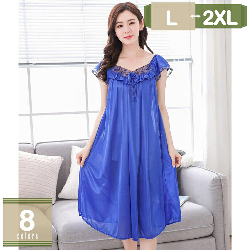 ネグリジェ ルームウェア 半袖 スリップ ナイトウェア パジャマ 部屋着 セクシー レディース インナーウエア ガウン ベビードール ベルト ワンピース シルク ネグリジェ 妊婦 マタニティー バーゲン ロング丈 大きいサイズ レース mysco