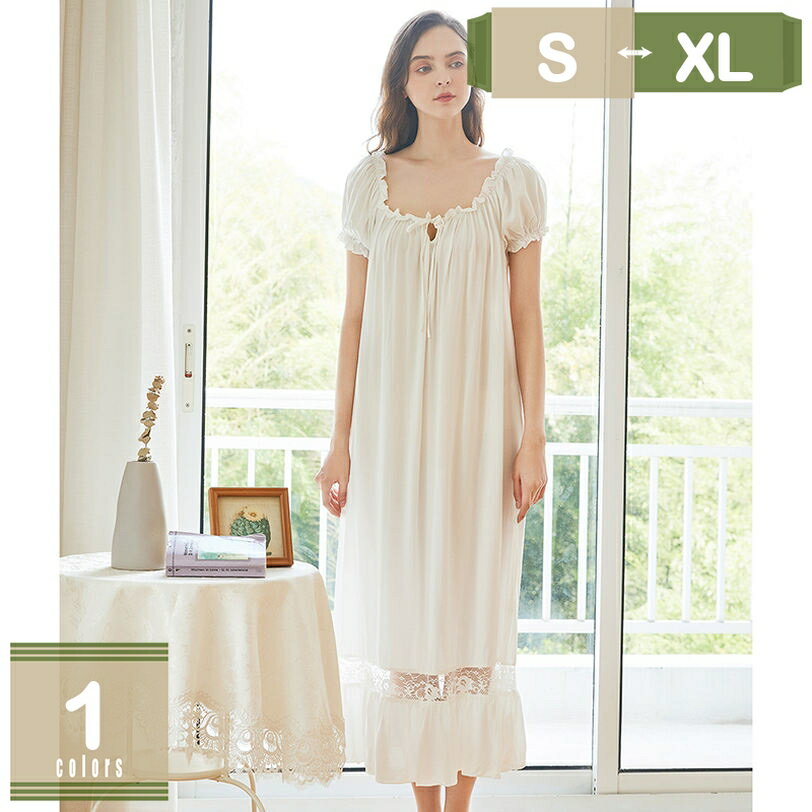 ネグリジェ セクシー レディース ルームワンピース ナイトウェア 寝間着 ワンピース お姫様 ドレス レース 長袖 ロング マキシ丈 姫系 半袖 入院 綿大きいサイズ 入院 mysco