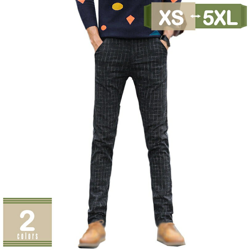 500円OFFクーポン スキニーパンツ メンズ チノパン スリムパンツ スキニー スリムタイト ボトムス 黒 グレー 伸縮 チェック 春秋 スリム ゴルフパンツ ロングパンツ ストレッチ チェックチノパン ストレッチスキニーパンツ mysco