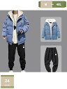 3500円OFFクーポン キルティング メンズ 無地 あたっか カジュアル 中綿ジャケット ロングパンツ 2点セット 厚手 中綿 キルト 秋 防寒着 おしゃれ ...
