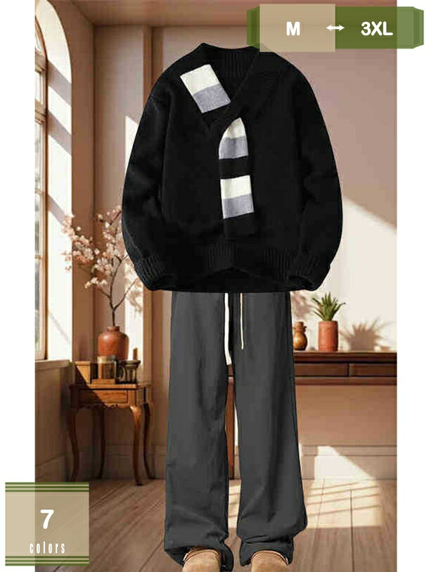 1000円OFFクーポン メンズ スウェット ニットセーター 上下セット 長袖 秋服 トレーナー 大きいサイズ ..