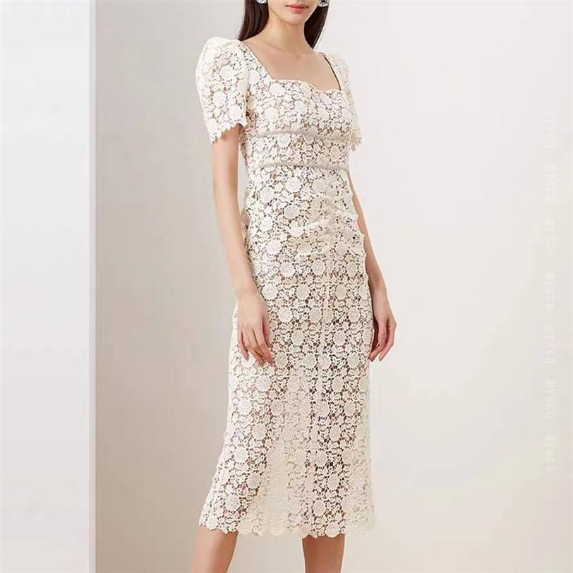 レース ワンピース シースルー袖 長袖 タイト クラブドレス ハイウエスト バックスリット レディース 花柄 セクシー キャバ嬢 パーティ フリル カシュクール 半袖 キャバドレス パーティー フォーマル お呼ばれ カクテルドレス mysco