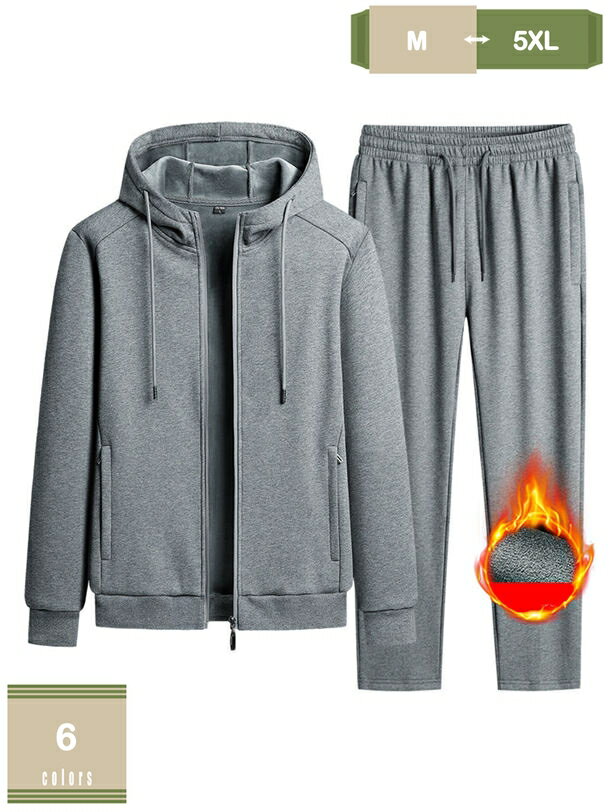 1000円OFFクーポン スウェット パーカー 上下セット ジャージ 厚手 ジップアップ メンズ 大きいサイズ ..