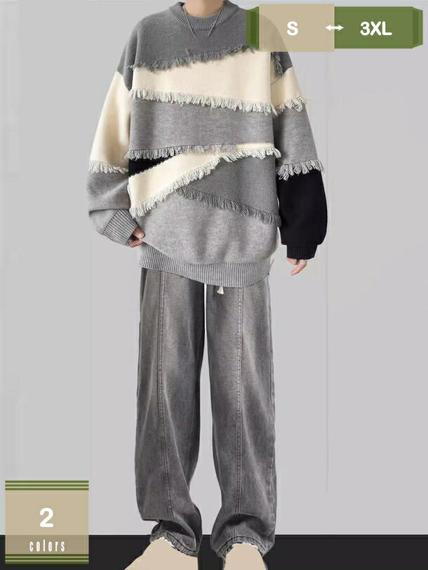 777円OFFクーポン セットアップ メンズ 男性 上下セット 冬用 長袖 セーター プルオーバー 春秋 スポー..