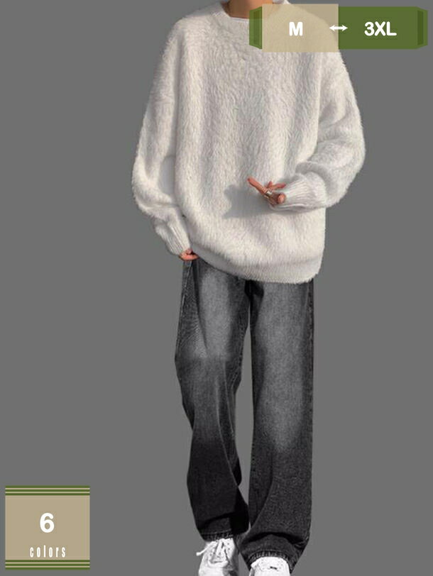 2000円OFFクーポン メンズ スウェット ニットセーター 上下セット 長袖 秋服 トレーナー 大きいサイズ ..