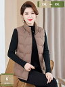 1620円OFFクーポン ベスト レディース ダウンベスト 前開き ダウン入り ゆったり ジレ 秋冬 中綿 アウター あったか 防寒防風 軽量 着痩せ 動きやす...