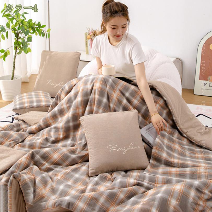 500円OFFクーポン チェック柄ひざ掛け ブランケット オシャレ 多機能 ブランケット 猫柄 ブランケット キャリーブランケット 収納便利 冷房対策 洗える 車内クッション エアコン用布団 エアコン用 多機能 クッションキルト ギフト mysco [3]