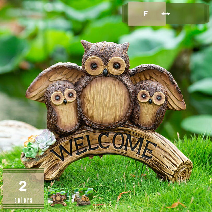 Rakuten - 1000円OFFクーポン ガーデン お座り WELCOME ウエルカム 小物 オブジェ カエル 置き物 置物 オブジェ 蛙 鳥 アライグマ FROG ウェルカムボード リアル エスニック 玄関 お店 ガーデン雑貨 インテリア 小物 マスコット ミニチュア mysco
