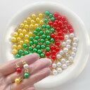 【チャーム】パール ダイヤ カン付き 8mm 5個 クリスマスカラー おしゃれ 華やか 上品 パール チャーム キーホルダー アクセサリー ゴールド ダイヤ パーツ バッグチャーム イヤリング 資材 基礎パーツ 金具 ハンドメイド 手芸 手作り 材料 素材 レジン 【選べる4色】