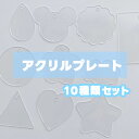 【訳あり特別プライス】アクリルプレート 10枚セット アクキー お守り デコホイップ シールデコ レジンデコ 土台 親子 キッズ 推し オタ活 キーホルダー デコプレート 通し穴付き 丸 ハート 星 タグ 長方形 ねずみ 雫 花 クリア ホイップデコ ハンドメイド アクセサリー