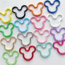 【金具】ネズミ カラビナ 2個 カラフル ねずみ マウス GPSホルダー GPSキーホルダー 小学生 学生 金具 キーホルダー パーツ アクセサリー チャーム 可愛い 推し 推しカラー 夢の国 パーツ フック ナスカン シンプル レジン 手芸 クラフト ハンドメイド《選べるカラー16色》