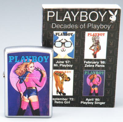 PLAYBOYジッポ PLAY BOY　プレイボーイ　zippo　Singer（シンガー）　No.20496　Stain Chrome 仕上げ