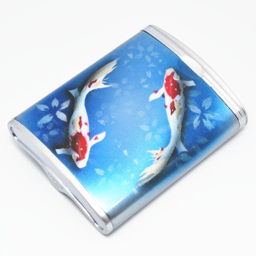 ハニカム型 携帯灰皿 和柄鯉 エアブラシアート【送料無料】