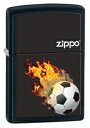 欧州 サッカー Ｚｉｐｐｏ 炎のサッカーボール　ファイヤー　BURNING　BALL　zippo　ジッポー　28302　ブラックマット