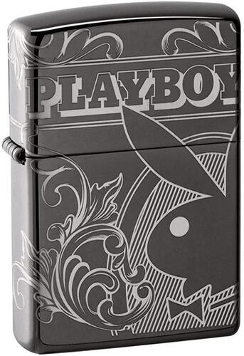 PLAYBOYジッポ Playboy　プレイボーイ　zippo　No.49085　ブラックアイス 4面 バニーガール