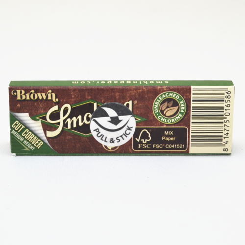 Smoking スモーキング 手巻きタバコ 巻紙60枚入 No.8 ブラウン クラシック コーナーカット シングル Smoking 　Brown 70mm 手巻きたばこ ペーパー