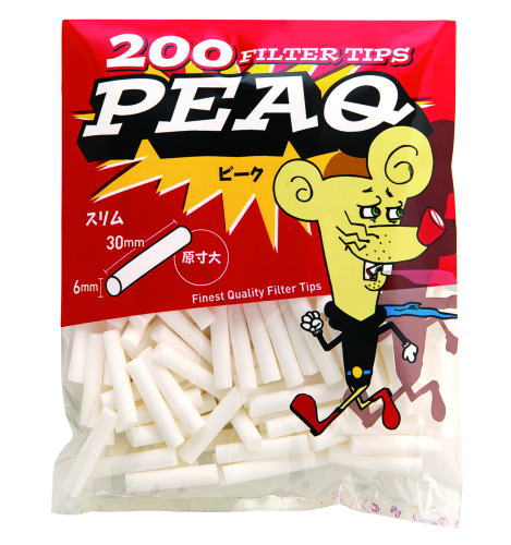 PEAQ　ピーク 　スリム フィルター 200個入 手巻きタバコ用 手巻きたばこ　77704　柘製作所　6mm×30mm