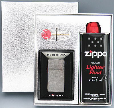 スリムＺｉｐｐｏ 【プレゼントに最適】Brushed　Chrome　ブラッシュ　クローム　サテーナ　スリムZIPPO　#1600　ギフトセット zippo ライター 【楽ギフ_包装選択】