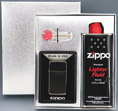 スリムＺｉｐｐｏ 【プレゼントに最適】Black Ice ブラックアイス ＃20492 PVD加工 スリム ZIPPO ギフトセット zippo ライター 【楽ギフ_包装選択】