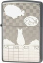 cat zippo ジッポー ZIPPO ライター 2MPネコ と 雲 プレート貼り ホワイトニッケル