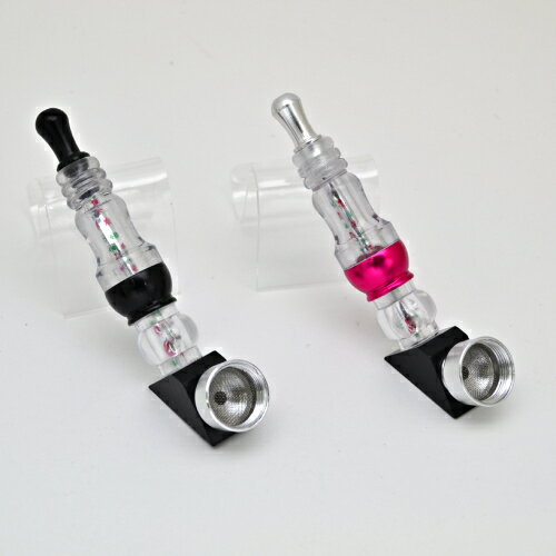 スケルトンパイプ マリファナドクロ柄 ブラック ピンク