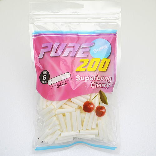 新商品　PURE ピュア・スリム・スーパーロング　チェリー　フィルター 手巻きタバコ用 200個入 手巻きタバコ 直径6.0mm 長さ25mm 手巻きたばこ