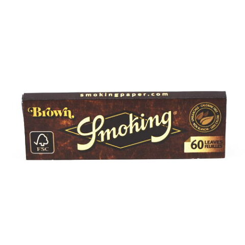 【Smoking】スモーキング 手巻きタバコ 巻紙60枚入 No.8 ブラウン Smoking・Brown Unbleached 70mm ペーパー シングル 手巻きたばこ