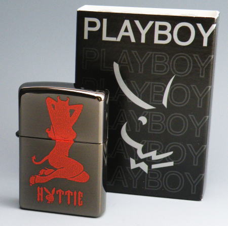 PLAYBOYジッポ PLAY BOY　プレイボーイ　zippo　HOTTEI　No.20579　ブラックアイス仕上げ