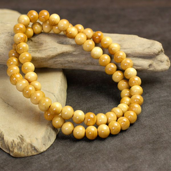 黄楊（つげ）ネックレス 木製 ゴムタイプ 木製 数珠 ウッド メンズ レディース アクセサリー 数珠ネッ..