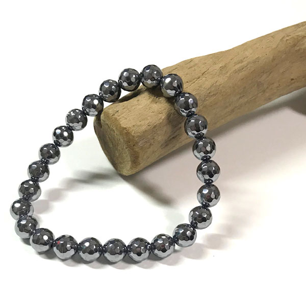 テラヘルツ ブレスレット ミラーカット 8mm テラヘルツ鉱石 シンプル 人気 メンズ