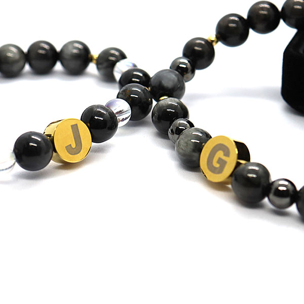 ペアブレスレット イニシャル A~Z ペア ブレスレット 天然石 パワーストーン イーグルアイ ペアセット メンズ レディース プレゼント ギフト 誕生日 クリ...