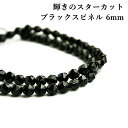 ブラックスピネル スターカット ネックレス メンズ レディース ブラック 黒 6mm シルバー925 45cm 50cm 55cm 60cm ギフト プレゼント