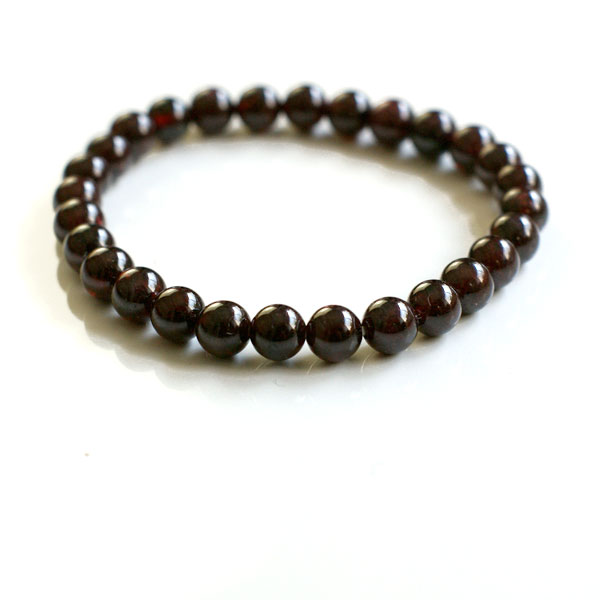 ガーネット ブレスレット 天然石 パワーストーン ラウンドカット 6mm 赤 レッド カット メンズ レディース ブレスレット