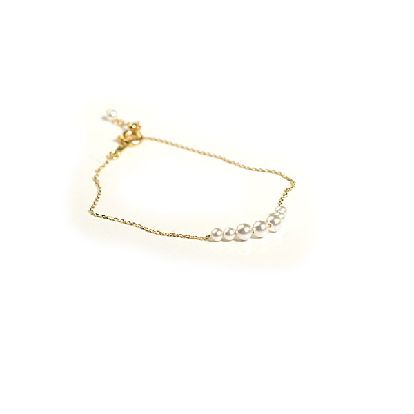パール ブレスレット 華奢チェーン 7粒 パール パールブレスレット 結婚式 パーティー パーティ フォーマル アクセサリー レディース ゴールド シンプル 入学式 入園式 卒園式 卒業式のサムネイル