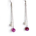 パール アゲート チェーンピアス ピアス レディース 金属アレルギー swarovski ピアス パールピアス 揺れる ロングピアス 安心 ノンアレルギー レディース
