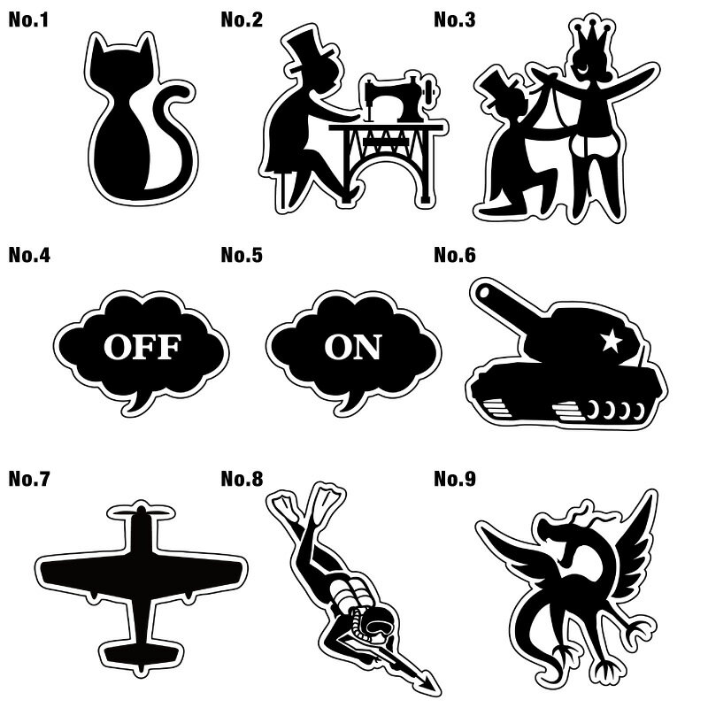 5cm ステッカー シール 車 かっこいい アウトドア スーツケース おしゃれ サーフィン サーフボード バイク 防水 キャラクター カー シール 雑貨 ワッペン スッテカー スティッカー モノクロ [◆]