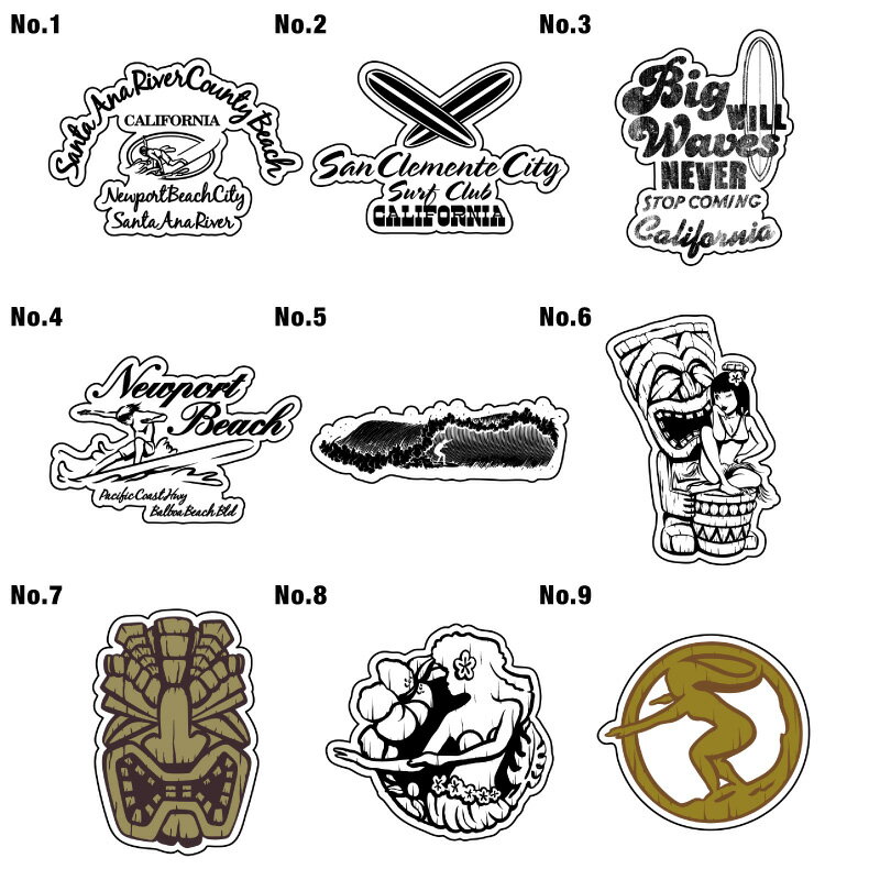15cm ステッカー シール 車 かっこいい アウトドア スーツケース おしゃれ サーフィン サーフボード バイク 防水 キャラクター カー シール 雑貨 ワッペン スッテカー スティッカー サーフ インテリア [◆]