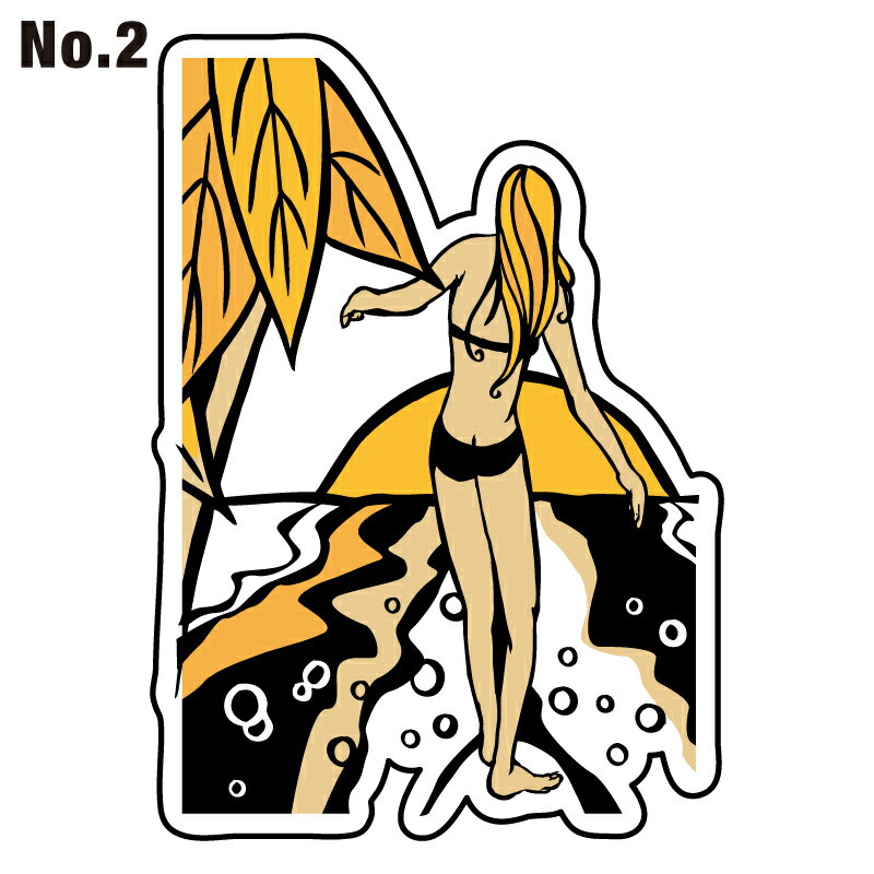 ステッカー シール 車 かっこいい アウトドア スーツケース おしゃれ サーフィン サーフボード バイク 防水 キャラクター カー シール 雑貨 ワッペン スッテカー スティッカー サーフ インテリア [◆]