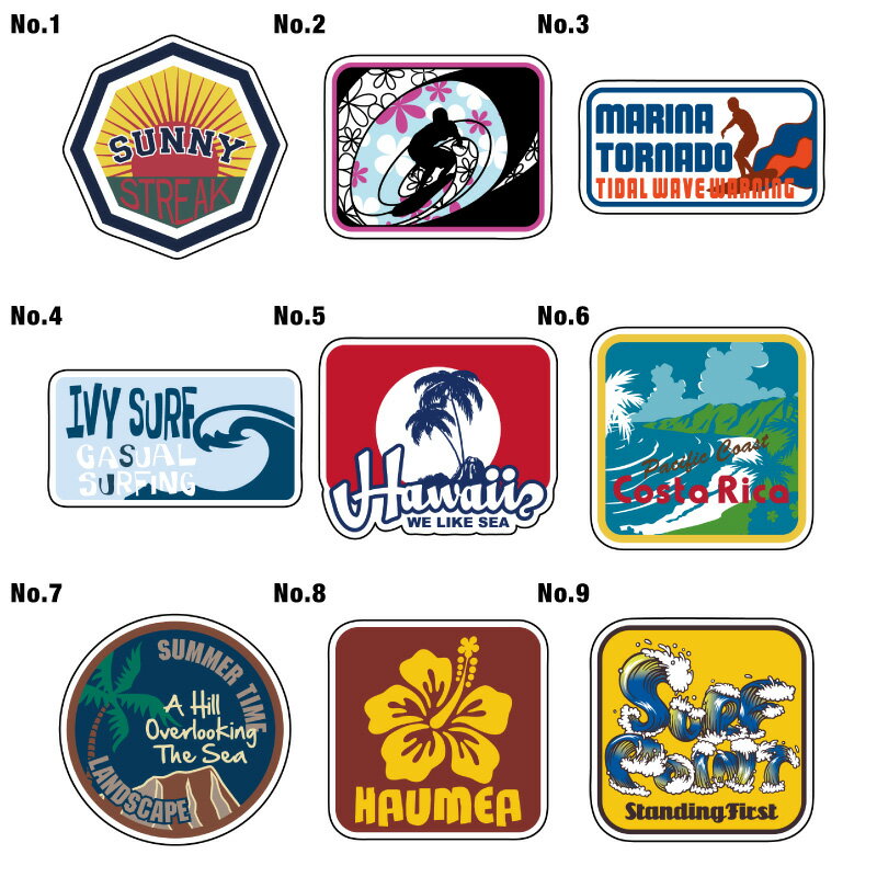 Rakuten - 5cm ステッカー シール 車 かっこいい アウトドア スーツケース おしゃれ サーフィン サーフボード バイク 防水 キャラクター カー シール 雑貨 ワッペン スッテカー スティッカー サーフ インテリア [◆]