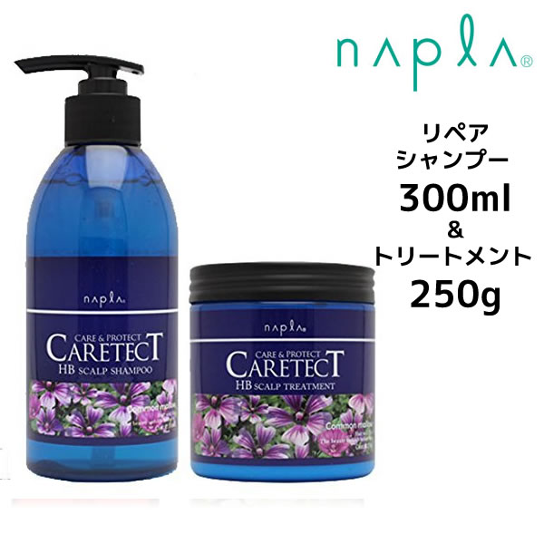 【クーポン配布中】ナプラ ケアテクトHB スキャルプシャンプー ＜300mL＞＆スキャルプトリートメント＜250g＞ ボトルセットnapla CARETECT HB