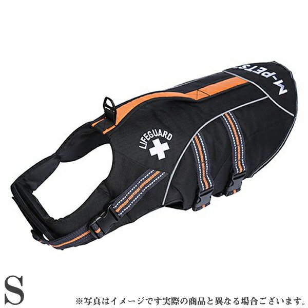 M-PETS ライフジャケット S ブラック＆オレンジ