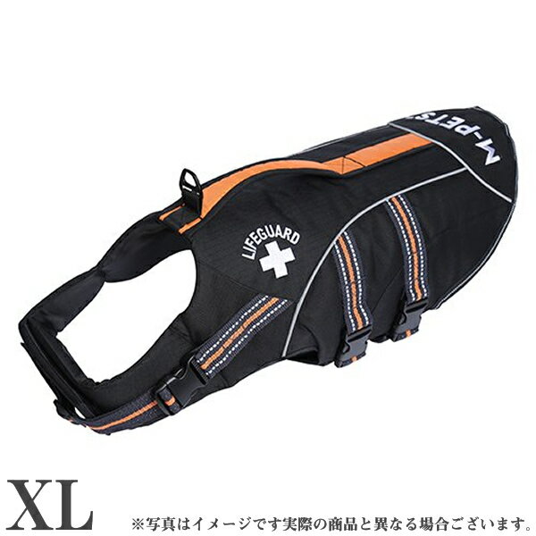 M-PETS ライフジャケット XL ブラック＆オレンジ